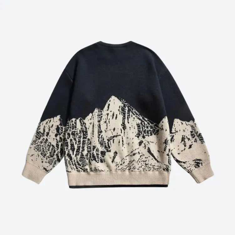 Vintage aesthetic knitted sweater with contrast color design