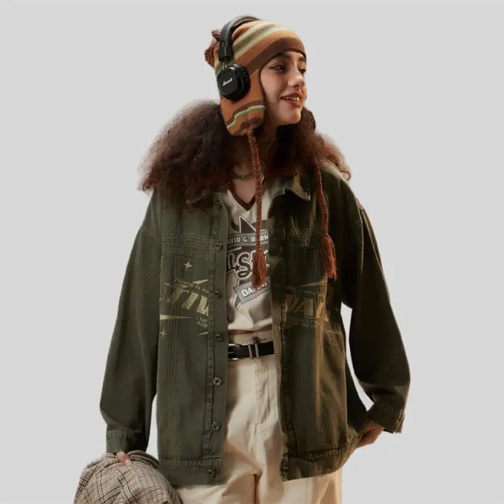 Vintage oversized denim jacket from y2k streetwear collection