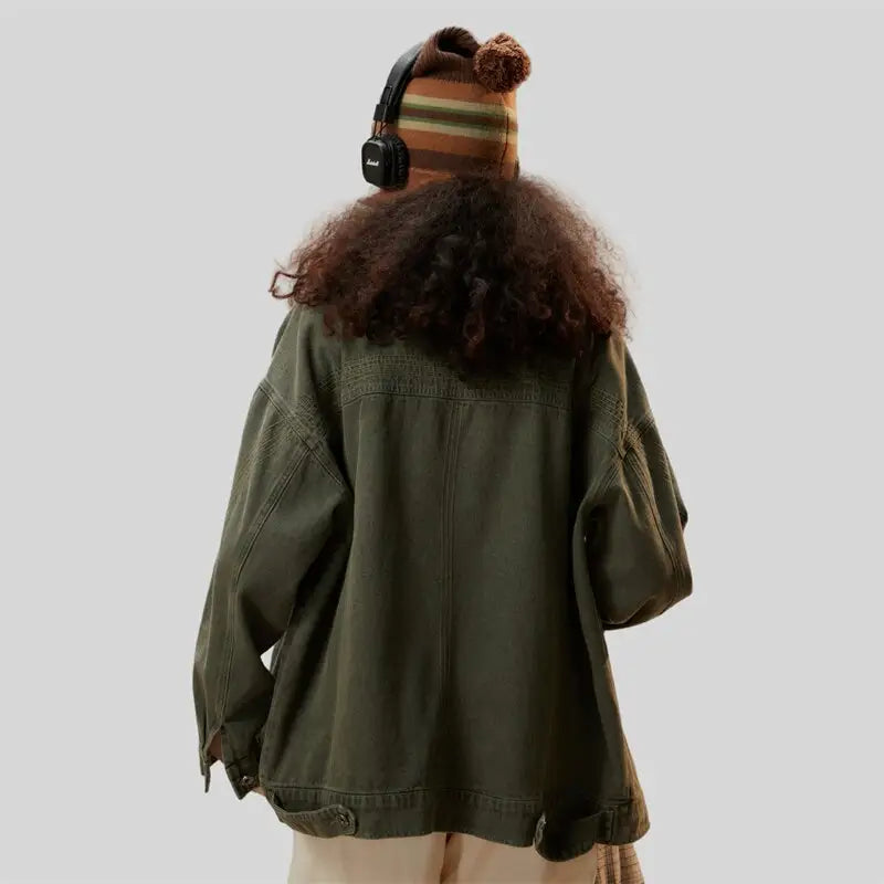 Vintage oversized denim jacket from y2k streetwear collection