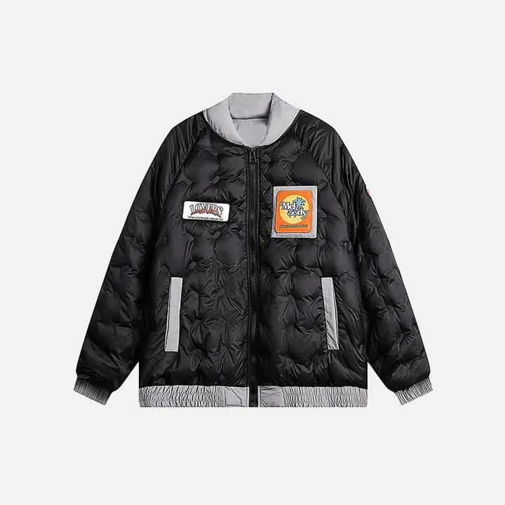 Vintage parkas bomber varsity jacket for y2k style and warmth - black / m - jacket