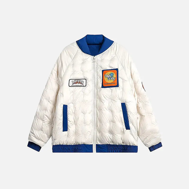 Vintage parkas bomber varsity jacket for y2k style and warmth - white / m - jacket