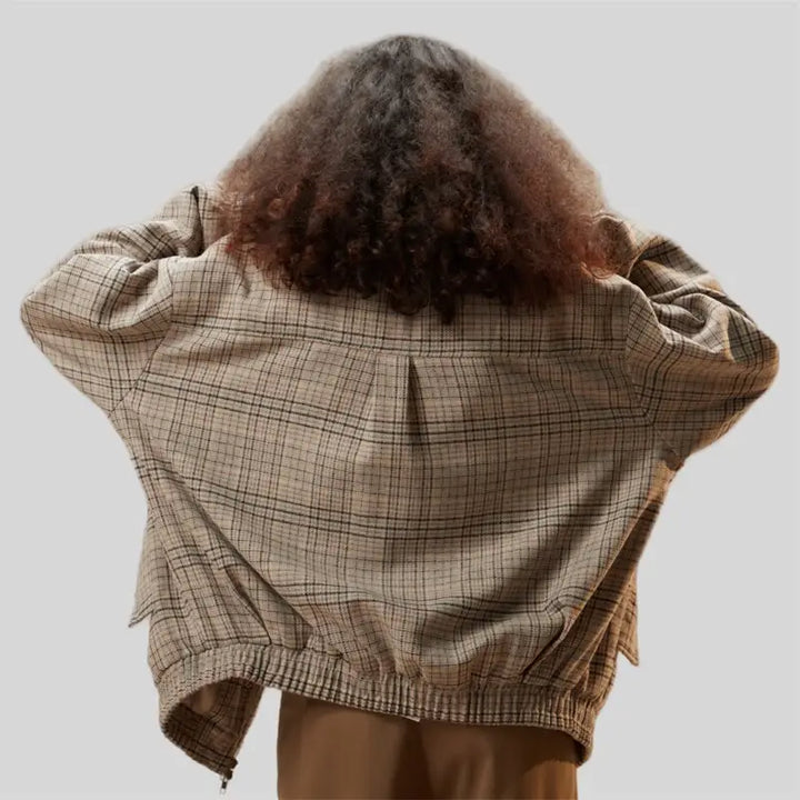 Original y2k checked jacket in soft polyester