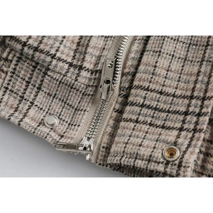 Original y2k checked jacket in soft polyester