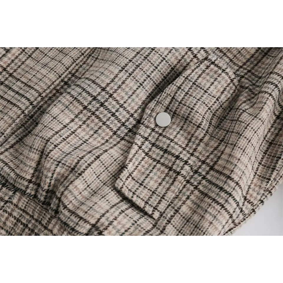 Original y2k checked jacket in soft polyester