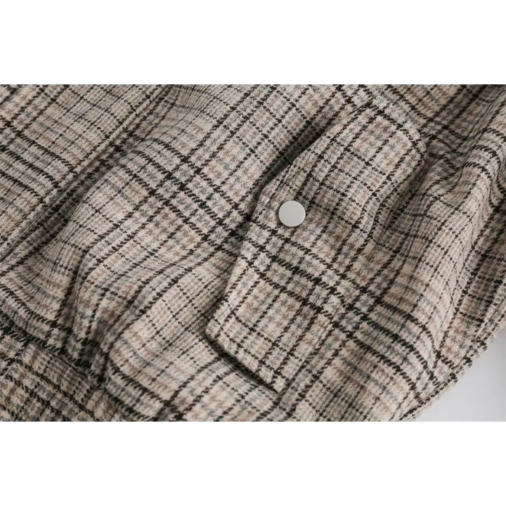 Original y2k checked jacket in soft polyester