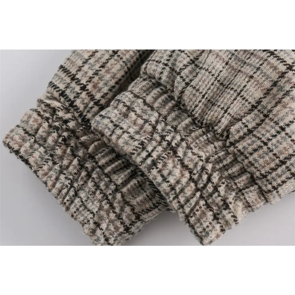 Original y2k checked jacket in soft polyester