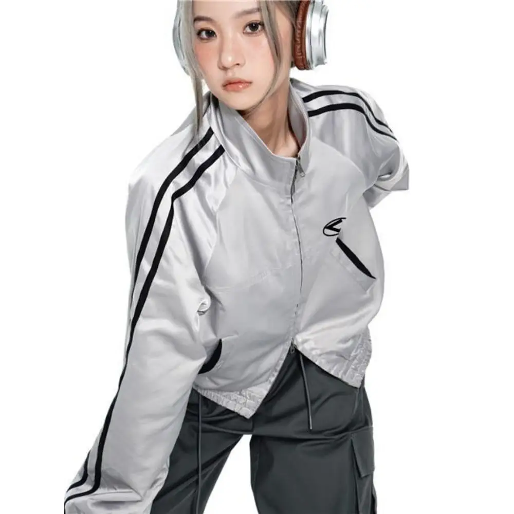 Y2k vintage silver jacket for fashion-forward streetwear - jackets