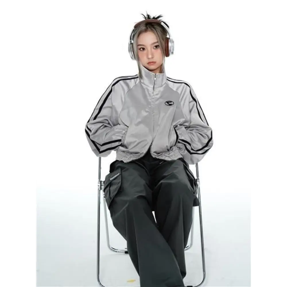 Y2k vintage silver jacket for fashion-forward streetwear - jackets