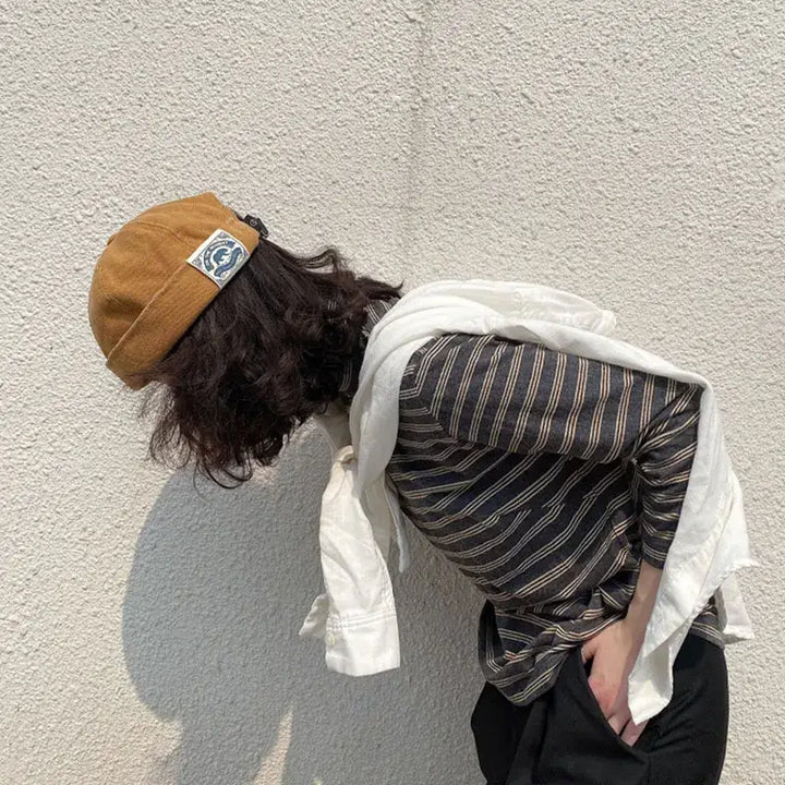 Solid-colored vintage beanies in soft cotton fabric