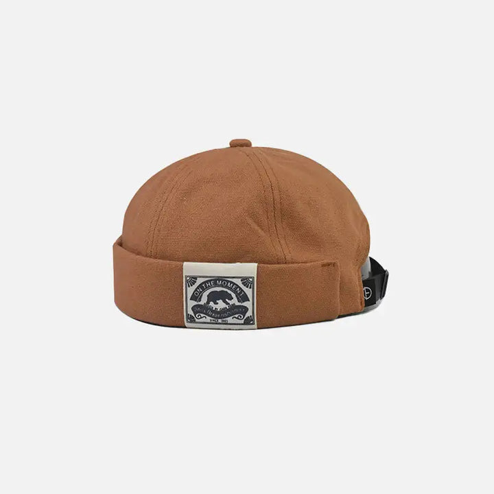 Solid-colored vintage beanies in soft cotton fabric - ginger