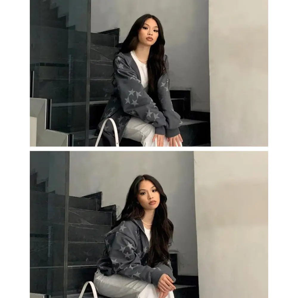 Y2k star graphic hoodies for a retro trendy look