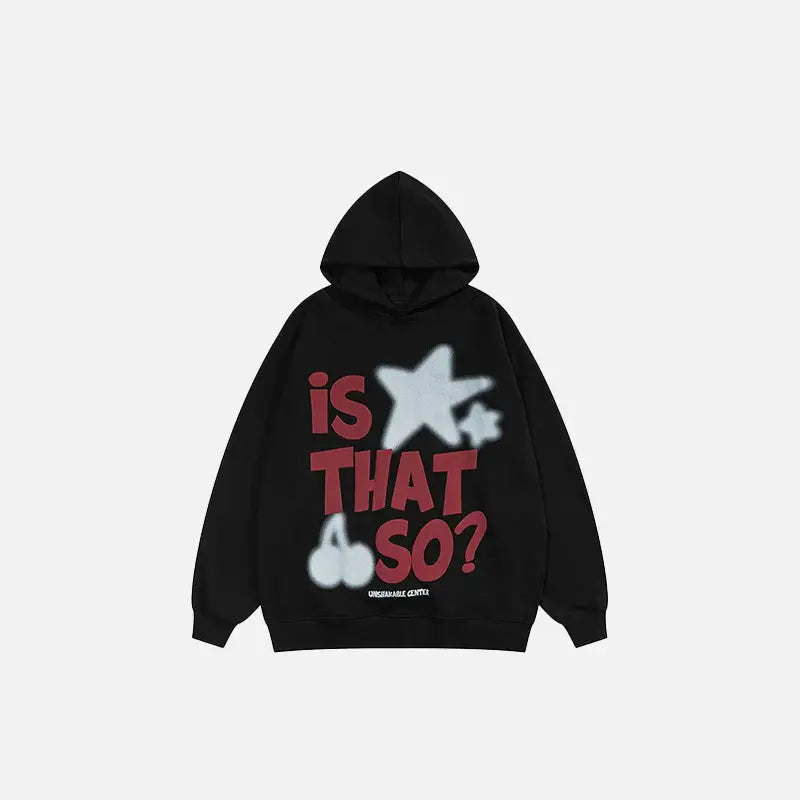 Y2k vintage star graphic letter print hoodie for trendy streetwear - black / s - hoodies