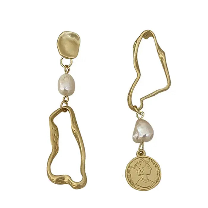 Vintage style aesthetic apparel and accessories collection - standart / gold - earrings