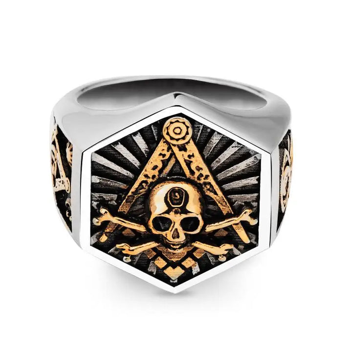 Titanium steel skull ring for edgy style and ruggedness - color / the inner circumference of us code 7 is 54mm - rings