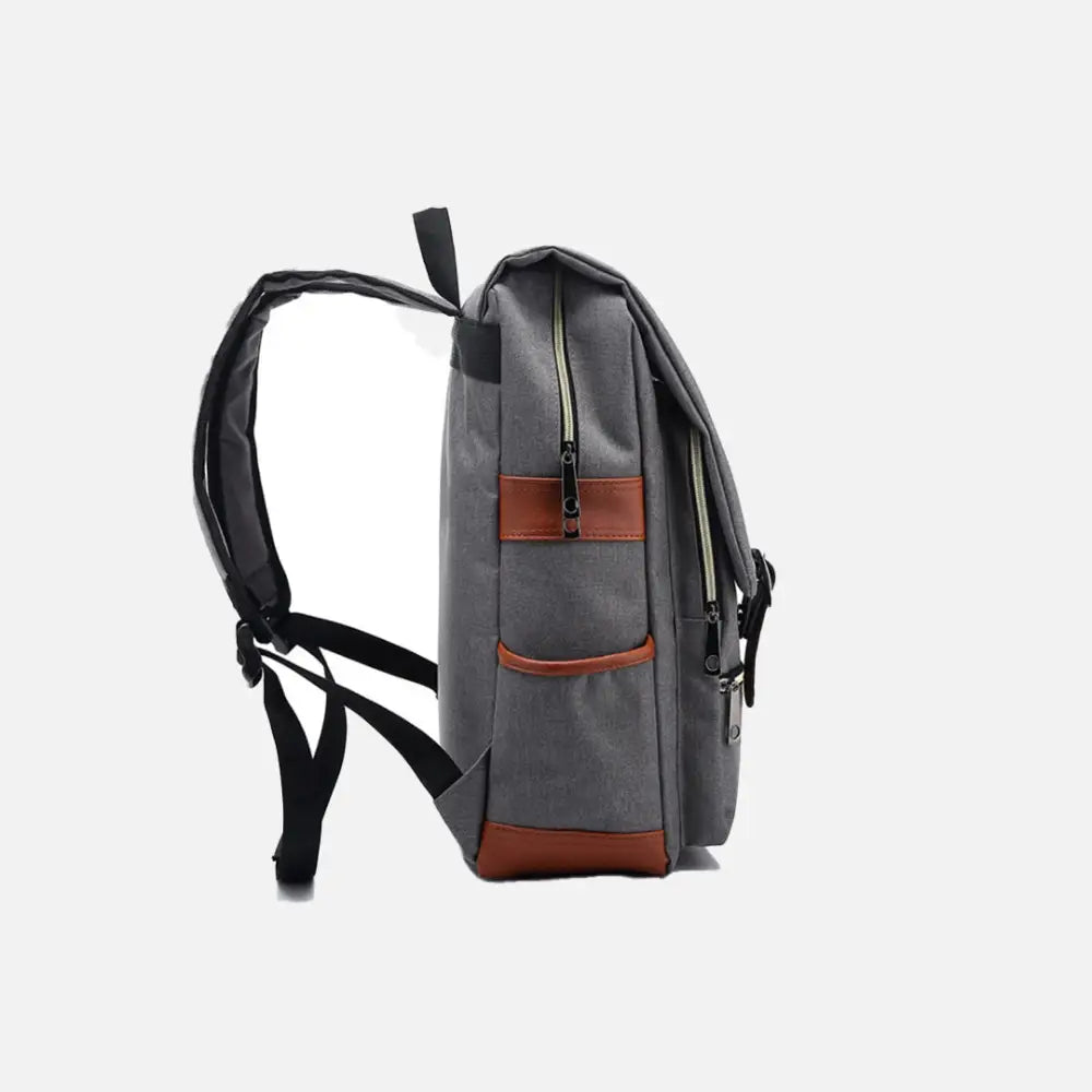 Vintage unisex waterproof backpack with large capacity and zip pockets