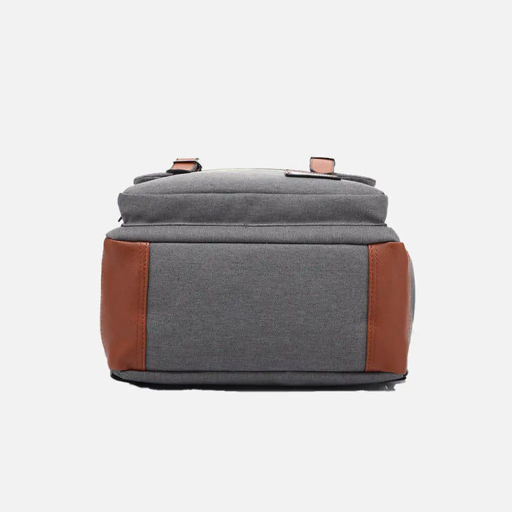 Vintage unisex waterproof backpack with large capacity and zip pockets