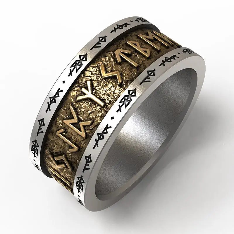 Vintage silver viking letter ring from our y2k streetwear collection - rings