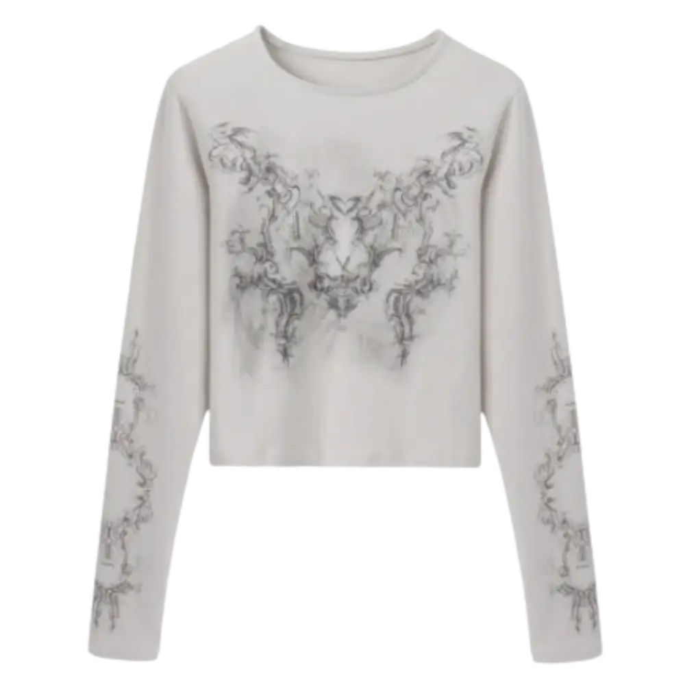 Vintage y2k long sleeve tee for urban fashion enthusiasts - hell grey / s