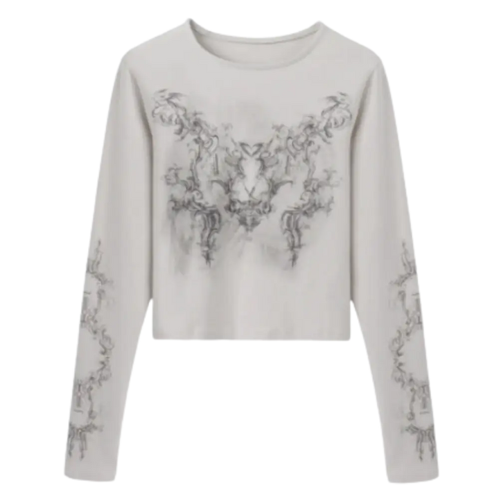 Vintage y2k long sleeve tee for urban fashion enthusiasts - hell grey / s