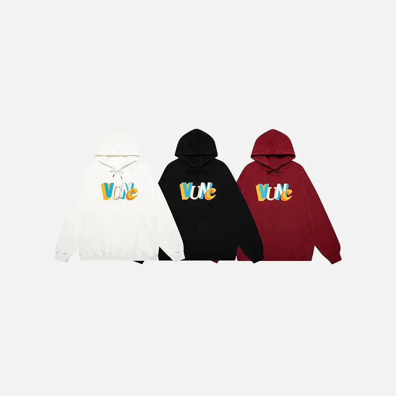 Y2k voice letter print hoodie for trendy streetwear style - hoodies