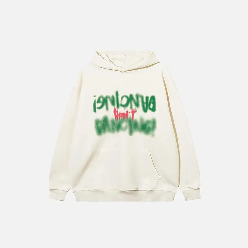 Y2k faded letter print hoodie for stylish comfort - beige / s - hoodies