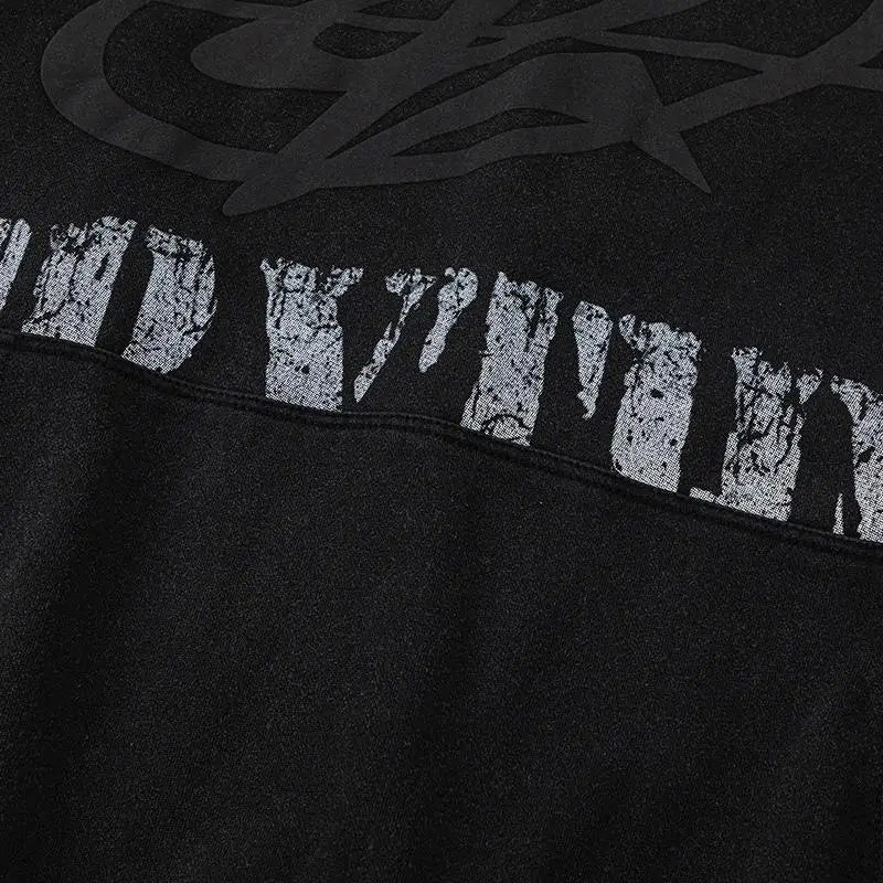 Galaxy y2k washed letters hoodie for style and comfort - hoodies