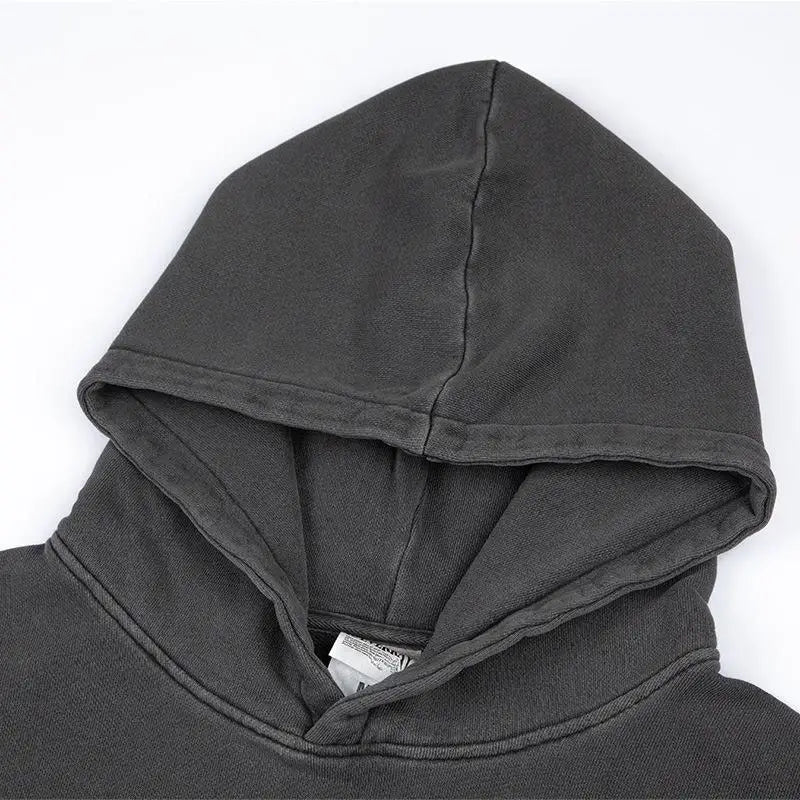 Washed old retro oversized hoodie for ultimate comfort and style - hoodies