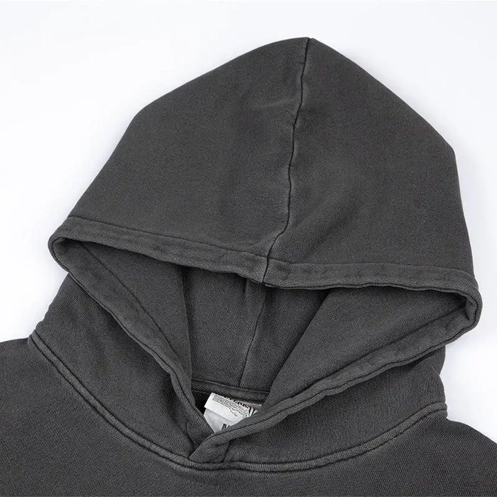 Washed old retro oversized hoodie for ultimate comfort and style - hoodies