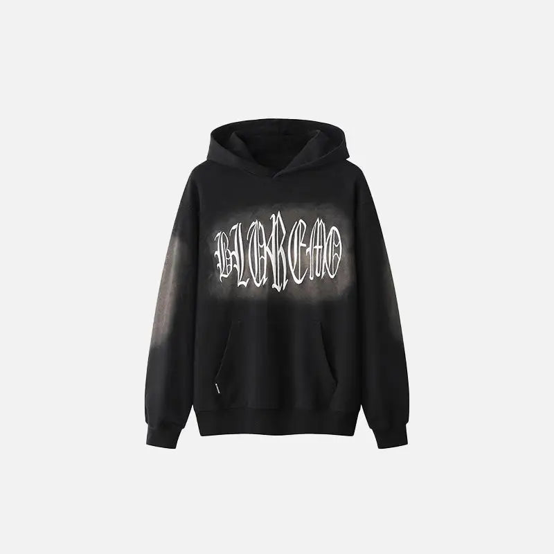 Washed oversized hoodie in y2k streetwear style for everyday comfort - black / m - hoodies