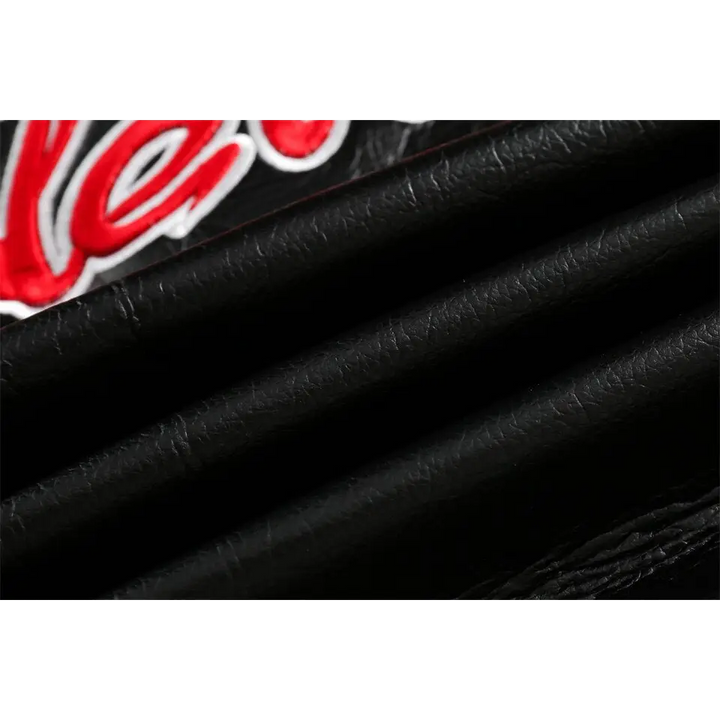 Color block waterproof leather varsity jacket for y2k style - jackets