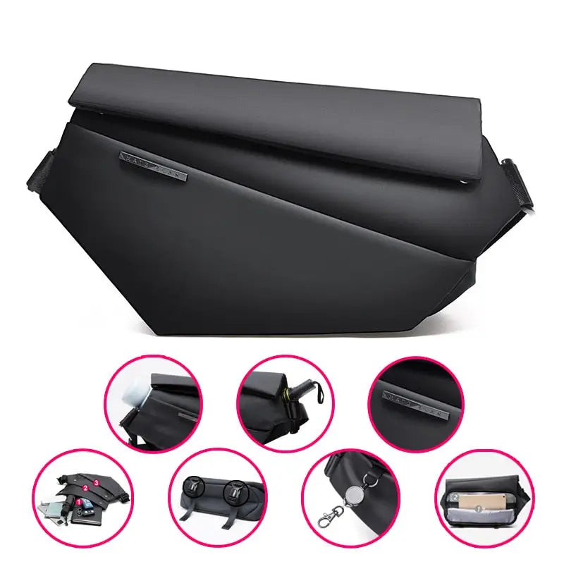 Durable oxford crossbody bag with adjustable straps and interior compartment - a-upgrade-leather - cross body bag