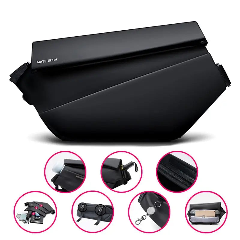 Durable oxford crossbody bag with adjustable straps and interior compartment - b-upgrade-leather - cross body bag