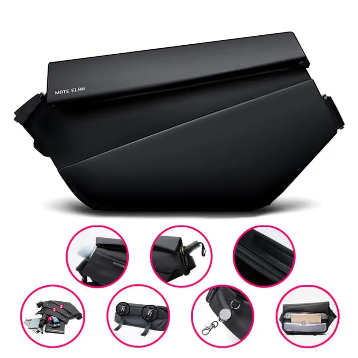 Durable oxford crossbody bag with adjustable straps and interior compartment - b-upgrade-leather - cross body bag