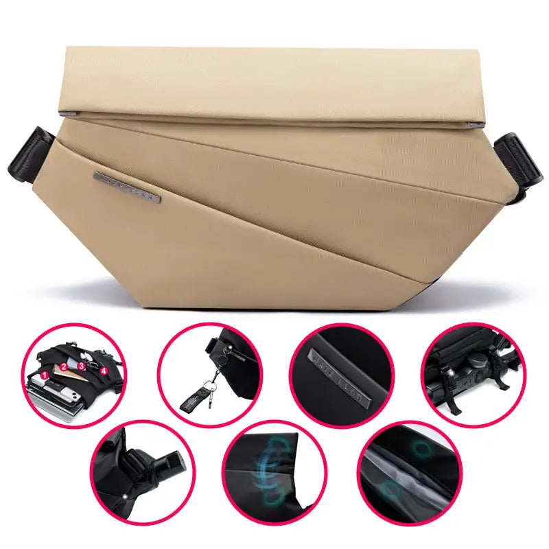 Durable oxford crossbody bag with adjustable straps and interior compartment - c-upgrade-leather-k - cross body bag