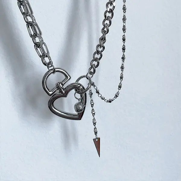 Y2k full zip jacket for trendy apparel and accessories - standart / silver - necklace