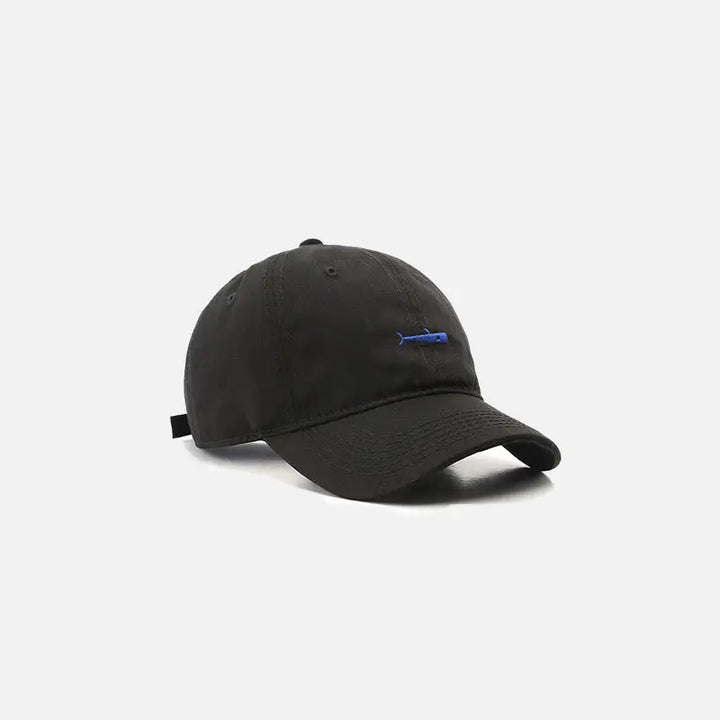 Y2k whale cap for stylish streetwear enthusiasts - black blue / one size - baseball cap