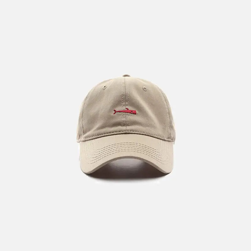 Y2k whale cap for stylish streetwear enthusiasts - khaki / one size - baseball cap
