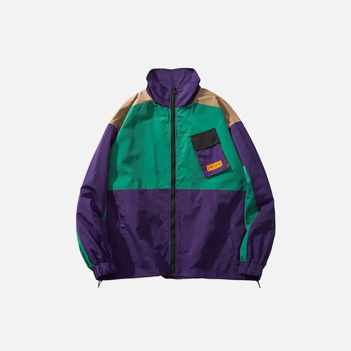 Y2k windbreaker track jacket for retro style and comfort - purple / m - jackets