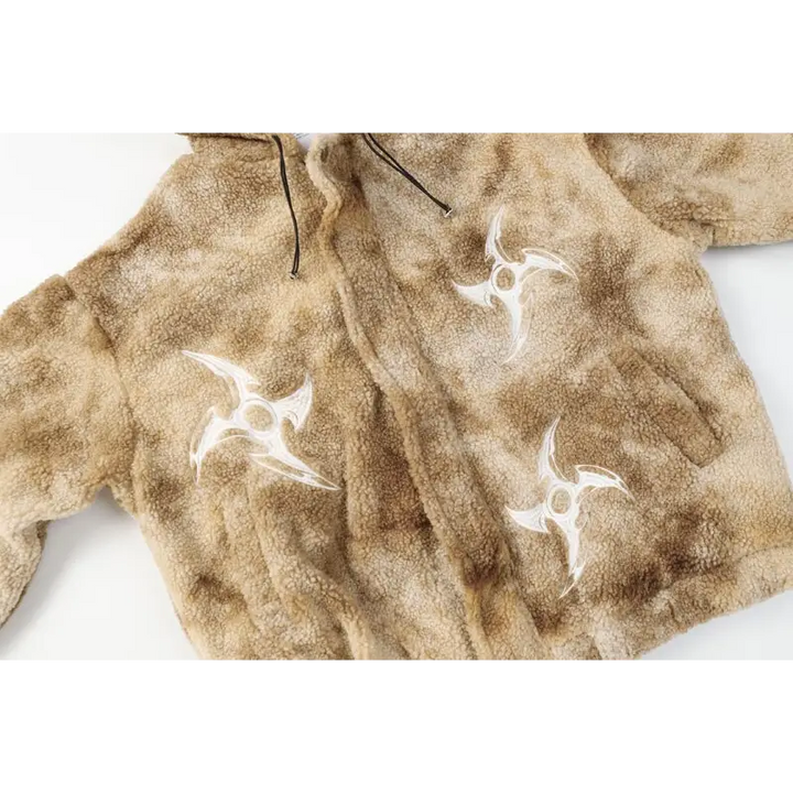 Y2k soft hooded fleece winter jacket for cozy style