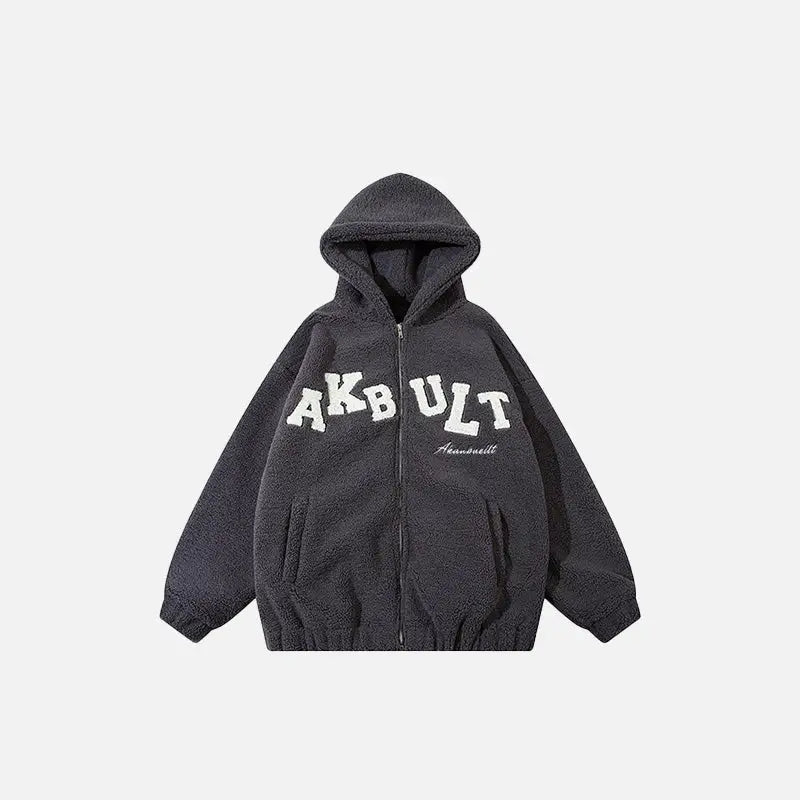 Y2k fleece zip hoodie for warmth and style this winter - gray / m - jacket