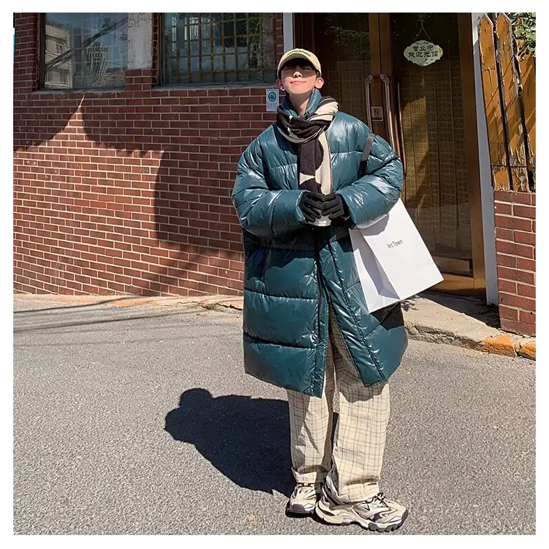 Winter oversized puffer jacket for y2k style and warmth