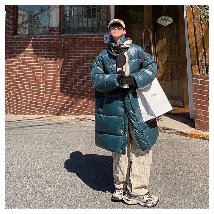 Winter oversized puffer jacket for y2k style and warmth