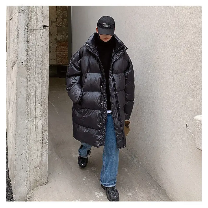 Winter oversized puffer jacket for y2k style and warmth