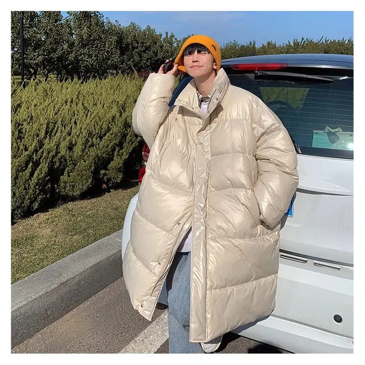 Winter oversized puffer jacket for y2k style and warmth