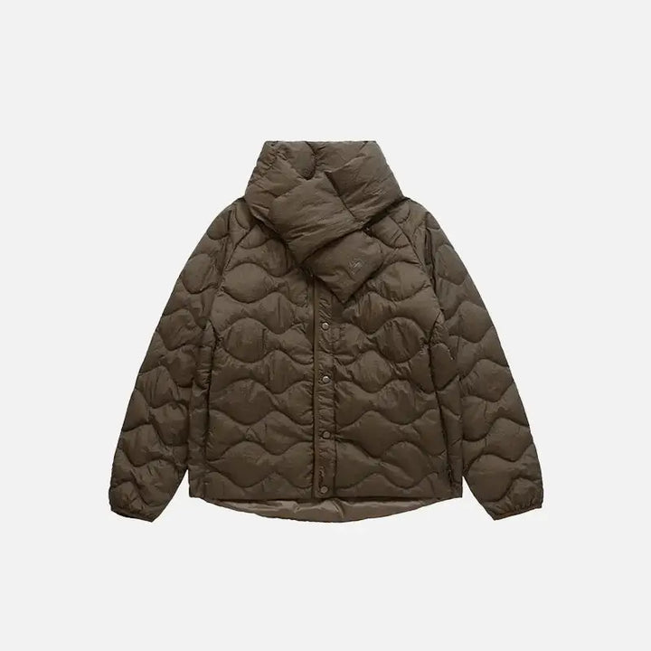 Y2k winter warm puffer jacket for cozy comfort all season - brown / m - jackets
