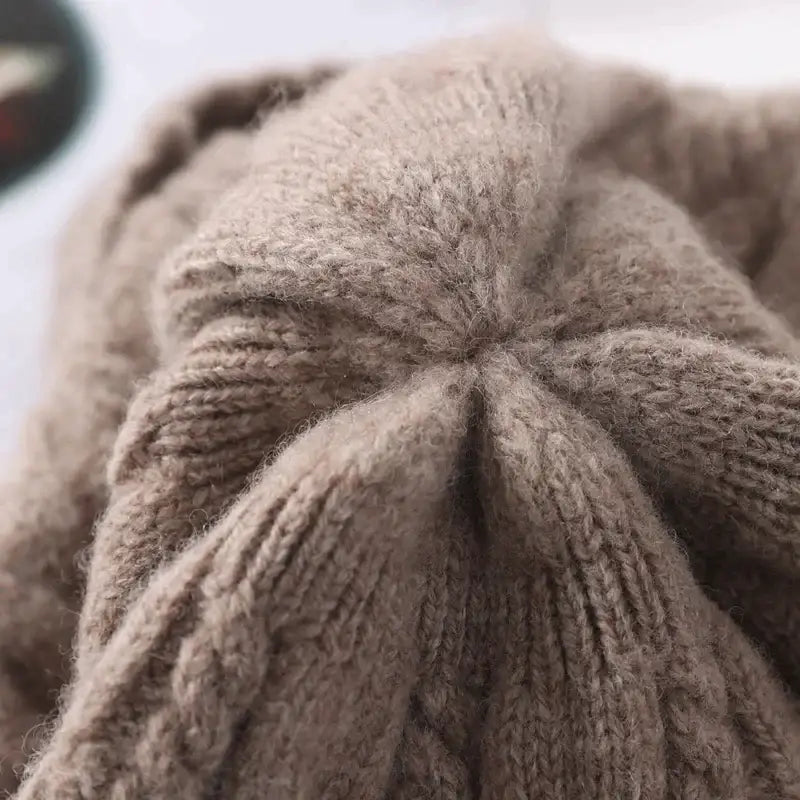 Classic wool cashmere beanie with solid pattern for y2k style - beanies