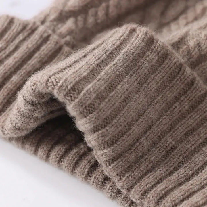 Classic wool cashmere beanie with solid pattern for y2k style - beanies