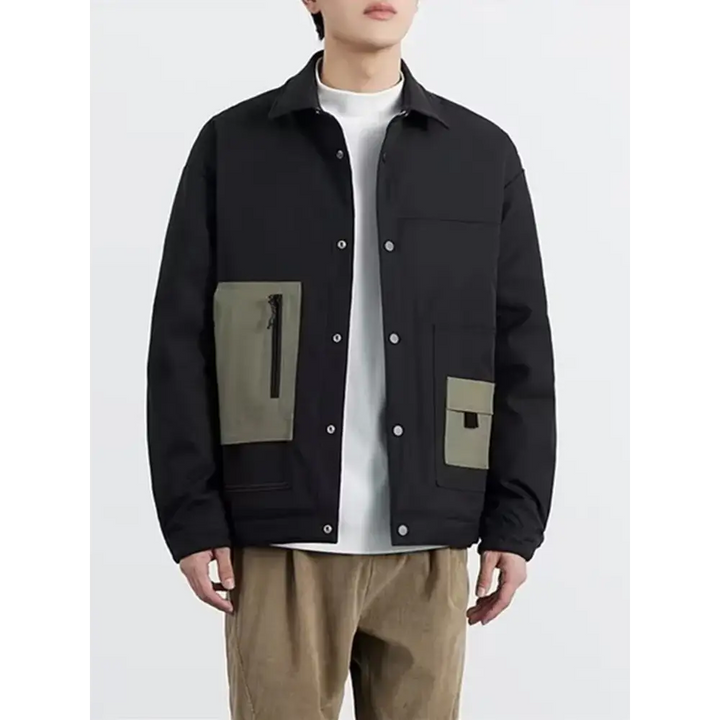 Y2k black jacket with unique patchwork design - jackets