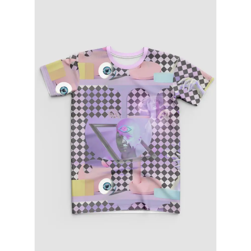 Y2k style unisex mesh t-shirt with elastic neckband in various colors - xs - new all over print t-shirt for men (t45)