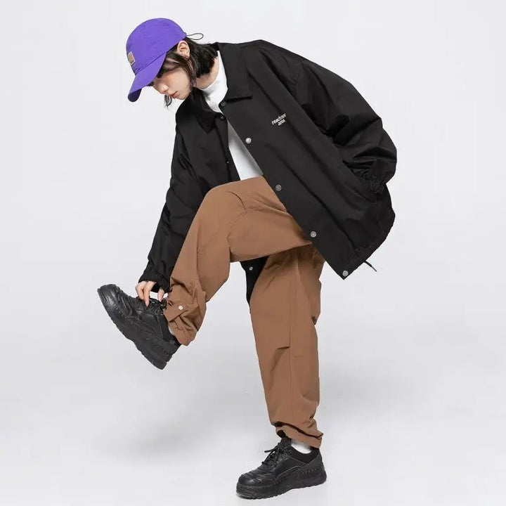 Korean windbreaker jacket for y2k women in quality cotton - jackets